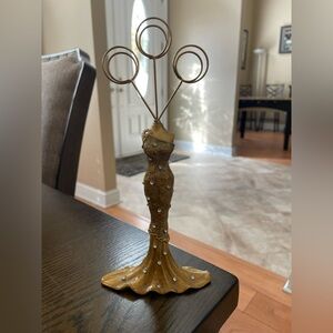 Vintage Rue Molière Gold Ombre Jeweled & Enameled Gown Photo Clip Holder